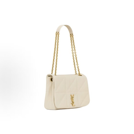 SAINT LAURENT YSL Jamie 4.3 Brand logo bronze accessory shoulder bag Medium-sized women retro white